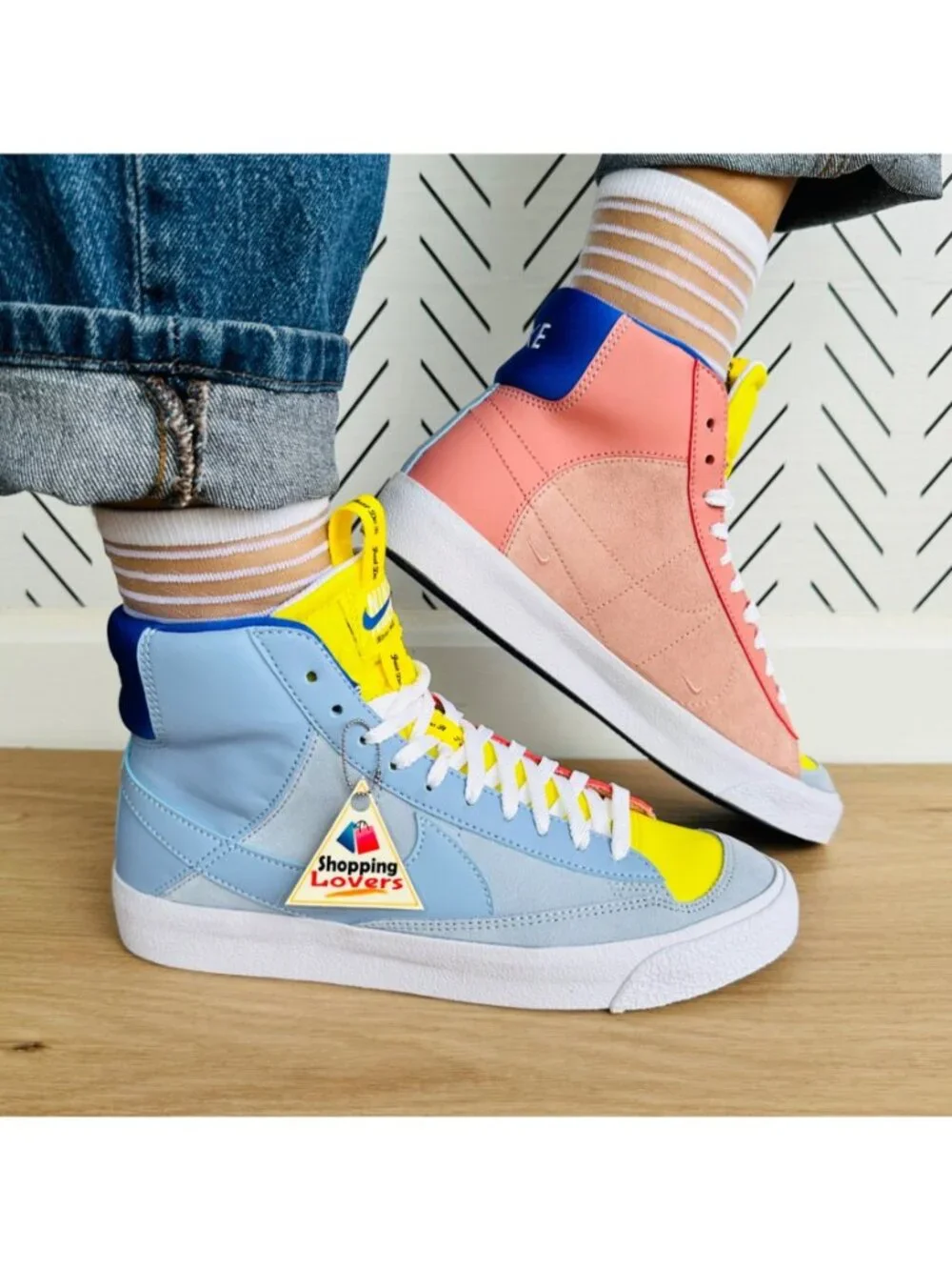 Nike Blazer Mid '77 Dance GS Sz 6Y Big Kids Shoes Blue Orange Sneaker DQ6084-402